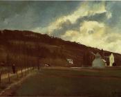 卡米耶 毕沙罗 : The Banks of Marne in Winter